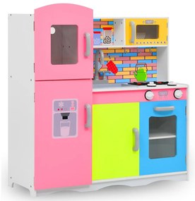 Cozinha de brincar para crianças MDF 80x30x85 cm multicor