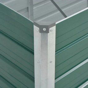 Canteiro elevado de jardim aço galvanizado 240x80x77 cm verde