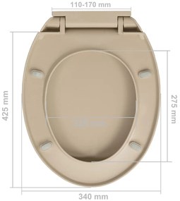 Tampo sanita oval fecho suave e remoção rápida cor bege