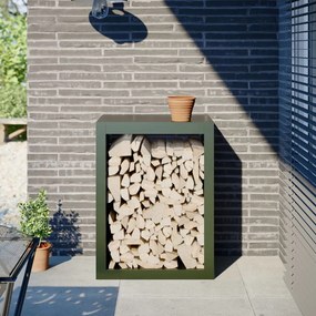 Suporte para lenha 60x40x80 cm aço verde