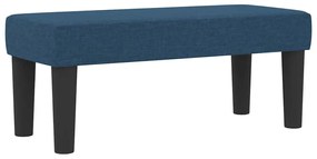 Cama Box Spring com Colchão e Banco Azul 90x200 cm Tecido
