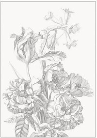 Papel de parede não tecido Engraved Flowers