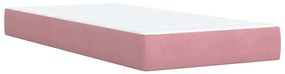 Cama com molas/colchão 100x200 cm veludo rosa