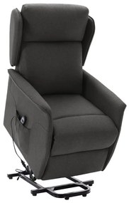 vidaXL Poltrona elevatória tecido cinzento-escuro