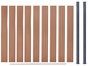 Conjunto de painéis de vedação 180x186 cm WPC castanho