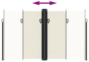 Toldo lateral retrátil 200x600 cm cor creme