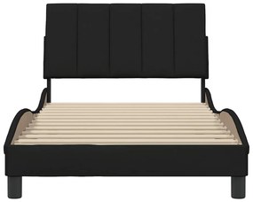 Estrutura de cama sem colchão 100x200 cm tecido preto