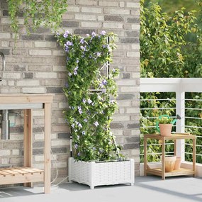 vidaXL Jardineiras de Jardim 1 pc Branco 40 x 40 x 126 cm Plástico