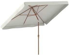 Outsunny Chapéu de Sol de Jardim 300x200 cm com Ângulo Ajustável Mastro de Alumínio Manivela e Proteção UV 50+ Creme