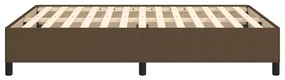 Estrutura de cama sem colchão 140x200 cm tecido castanho-escuro