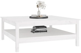 Mesa de centro 100x100x40 cm pinho maciço branco