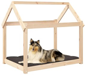 Cama para cães 101x70x90 cm madeira de pinho maciça