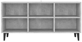 Móvel de TV com pernas em metal 103,5x30x50 cm cinzento cimento