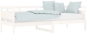 Sofá-cama 80x200 cm madeira de pinho maciça branco