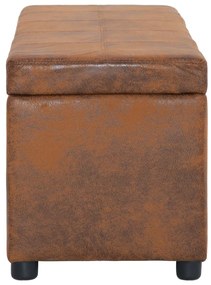 Banco c/ comp. arrumação 116 cm camurça artificial castanho