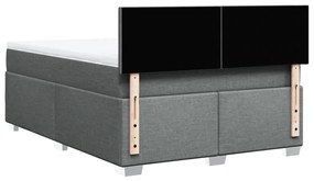 Cama com molas/colchão 140x190 cm tecido cinzento-escuro
