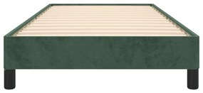 Estrutura de cama sem colchão 90x200 cm veludo verde-escuro