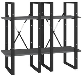 Estante com 4 prateleiras 40x30x140 cm pinho maciço cinzento