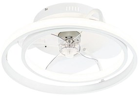 Ventilador de teto branco 46,5cm incl. LED com controle remoto - Kees