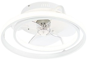 Ventilador de teto branco com LED e controlo remoto - Kees Design
