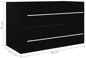 Armário lavatório 80x38,5x48 cm derivados de madeira preto