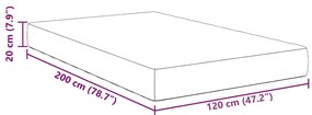 Colchão de Molas Pocket vidaXL Cinza Escuro Médio 120x200x20 cm Tecido