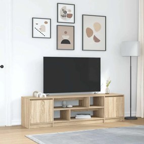 vidaXL Móvel de TV 188,5x41x50 cm derivados de madeira carvalho sonoma