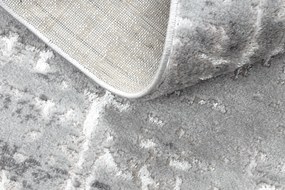 Tapete MEFE moderno  Circulo 8722 Linhas vintage - Structural dois níveis de lã cinza cinzento / branco