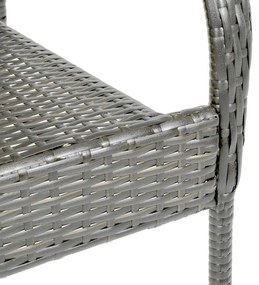Cadeiras de exterior empilháveis 4 pcs vime PE cinzento