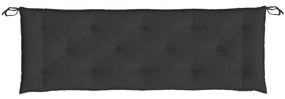 Almofadões banco jardim 2 pcs 150x50x7cm tecido oxford preto