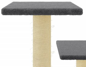 Árvore p/ gatos c/ postes arranhadores sisal 61 cm cinza-escuro