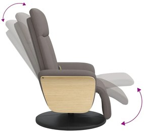 Cadeira massagens reclin. c/ apoio pés tecido cinza-acastanhado