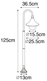 Lanterna de exterior clássica em ouro antigo 125 cm IP44 - Daphne Clássico / Antigo