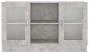 Armário vitrine 120x30,5x70 cm derivados madeira cinza cimento