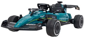 Carro elétrico para Crianças 12V 4 motores Formula 1 Aston Martin Rodas Espuma EVA, assento couro ecológico Carga até 30 kg Verde