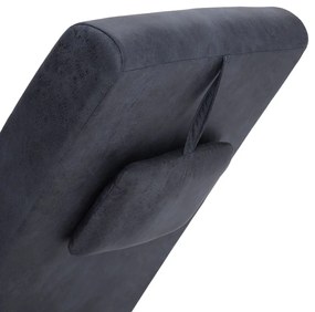 Chaise longue com almofada camurça artificial cinzento