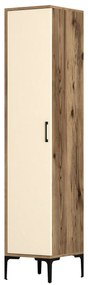Guarda-roupa Kumsal S – Nogueira e Creme – 40 cm x 47,5 cm x 201,4 cm