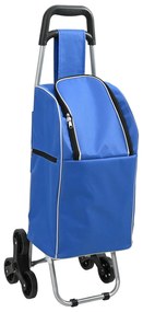 Carrinho de Compras vidaXL com Escada Azul 38 L
