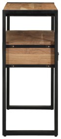 Mesa de Console vidaXL Preta 90x33x75 cm em Madeira de Acácia Sólida e