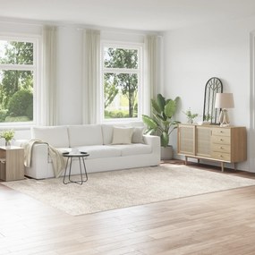 Tapete Shaggy vidaXL com Fundo em Látex Creme 240x340 cm