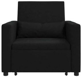 Sofá-Cama Convertible 3 em 1 Preto