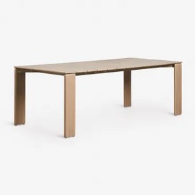 Mesa De Jantar Retangular Em Madeira De Acácia Kandroa Marrom Acácia Claro & 220 X 100 Cm - Sklum