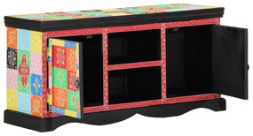 Armário de TV vidaXL Multicolorido 100x35x50 cm em Madeira Sólida de Manga