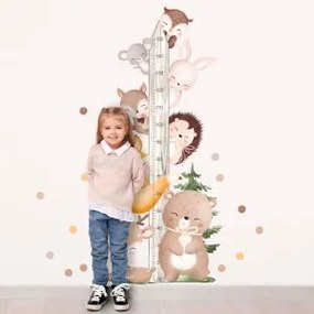 Autocolante de parede - Medidor de crescimento com animais