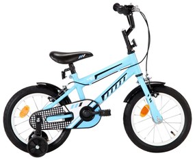 vidaXL Bicicleta de criança roda 14" preto e azul