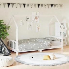 Estrutura de cama infantil 90x200 cm pinho maciço branco