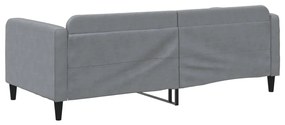 Sofá-cama 90x200 cm tecido cinzento-claro