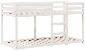 Beliche com telhado 90x200 cm madeira de pinho maciça branco