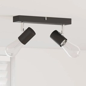 vidaXL Spotlight de Teto Ajustável em Dois Sentidos Preto E27