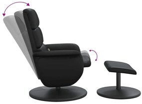 Cadeira massagens reclinável c/ apoio pés couro artif. preto
